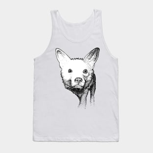 Fox Stipple Drawing Tank Top